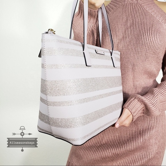 NWT Kate spade HANI Haven lane stripe nouveau tote - Picture 2 of 5